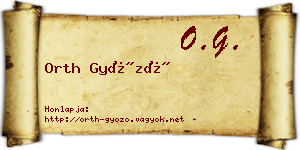 Orth Győző névjegykártya